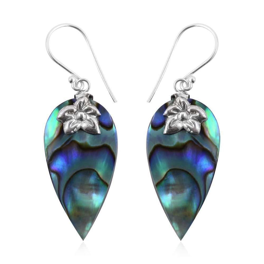 Abalone Shell Earrings in Sterling Silver